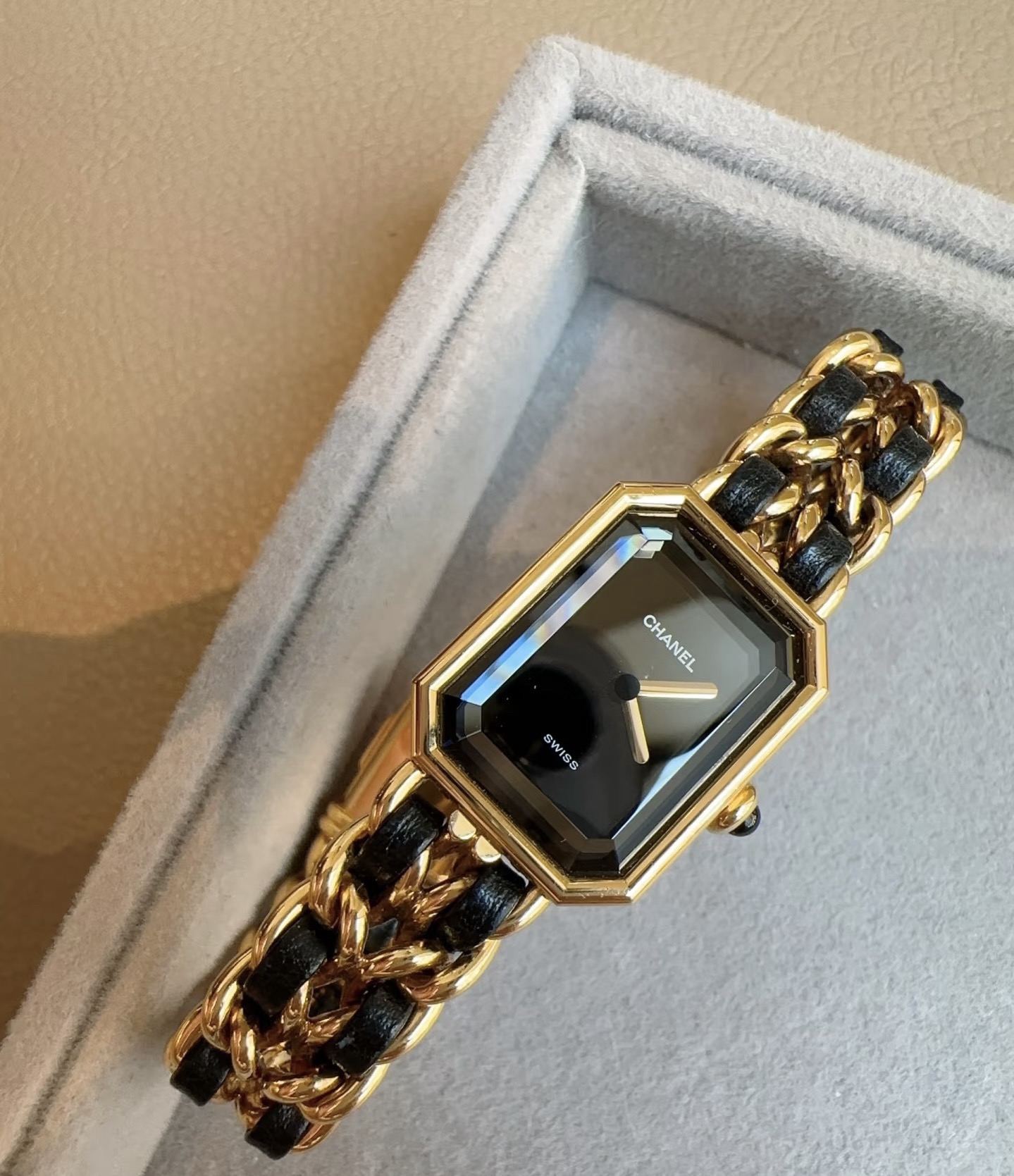 Chanel Black & Gold Square Watch