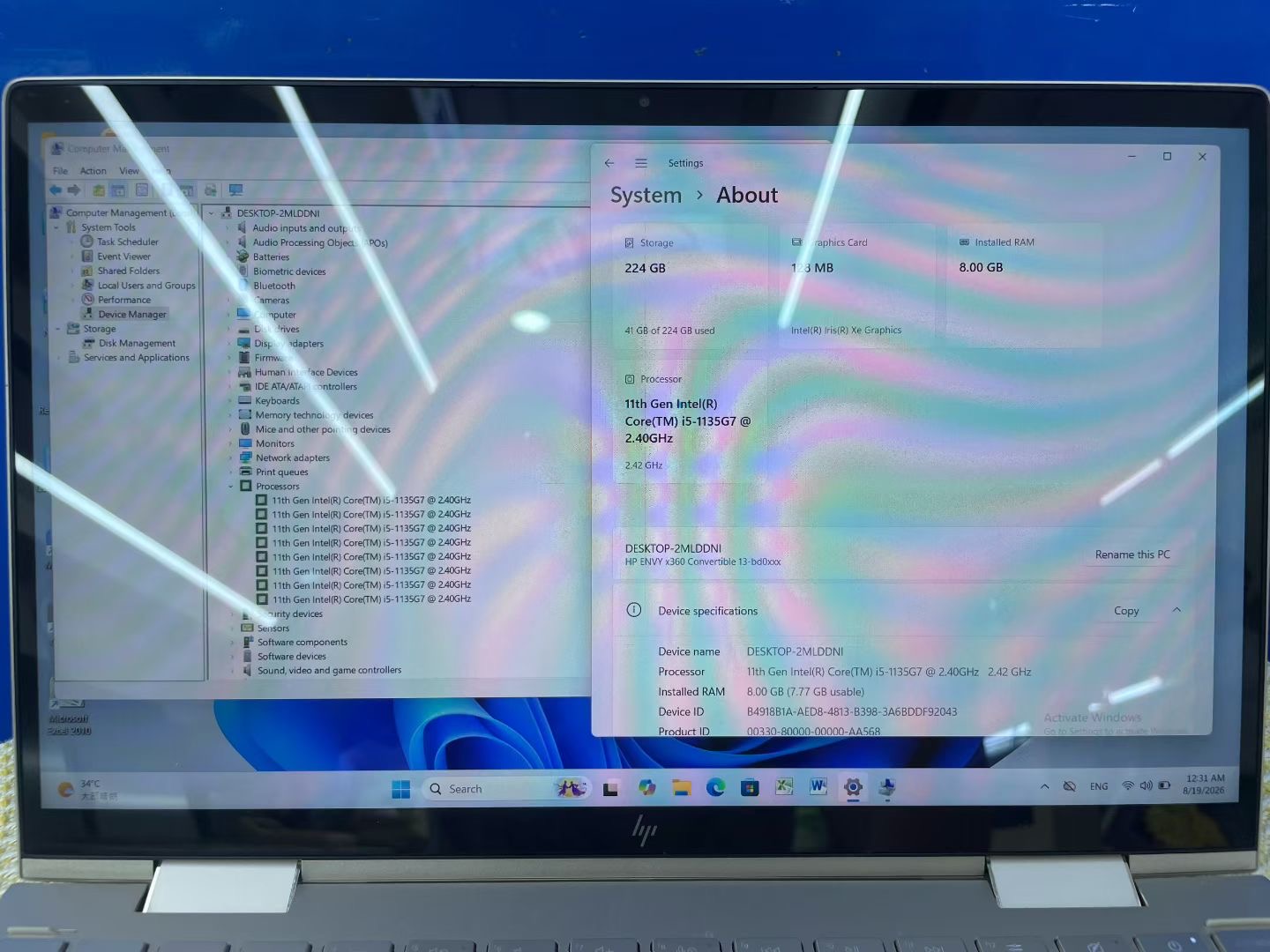 HP Envy x360 13” i5 11th Gen