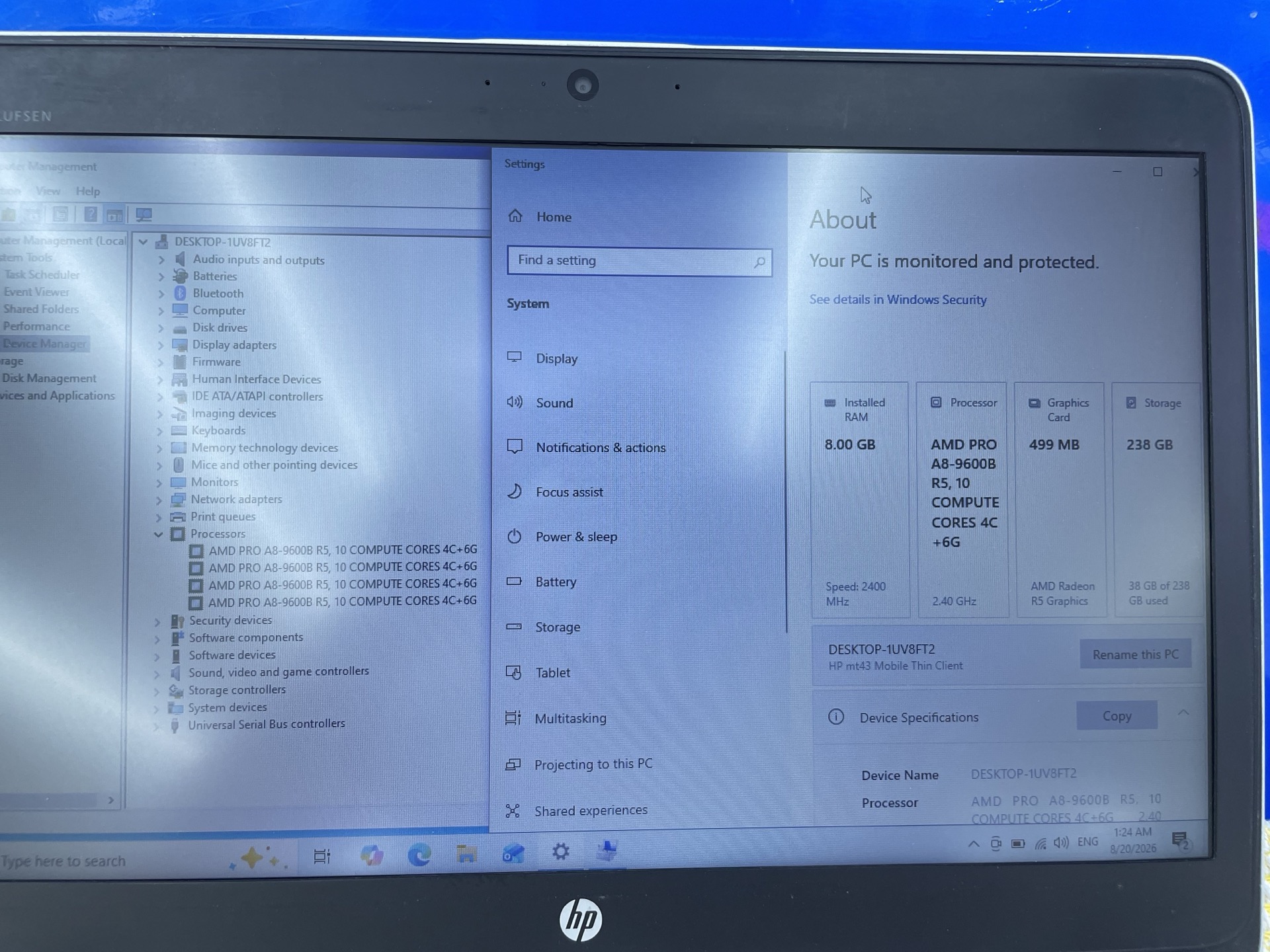 HP EliteBook 840 G3 14” AMD PRO A8